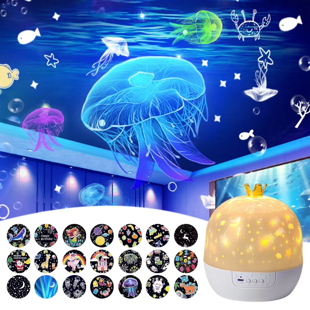 De 2 in 1 slaapkamerlamp en projector voor kinderen