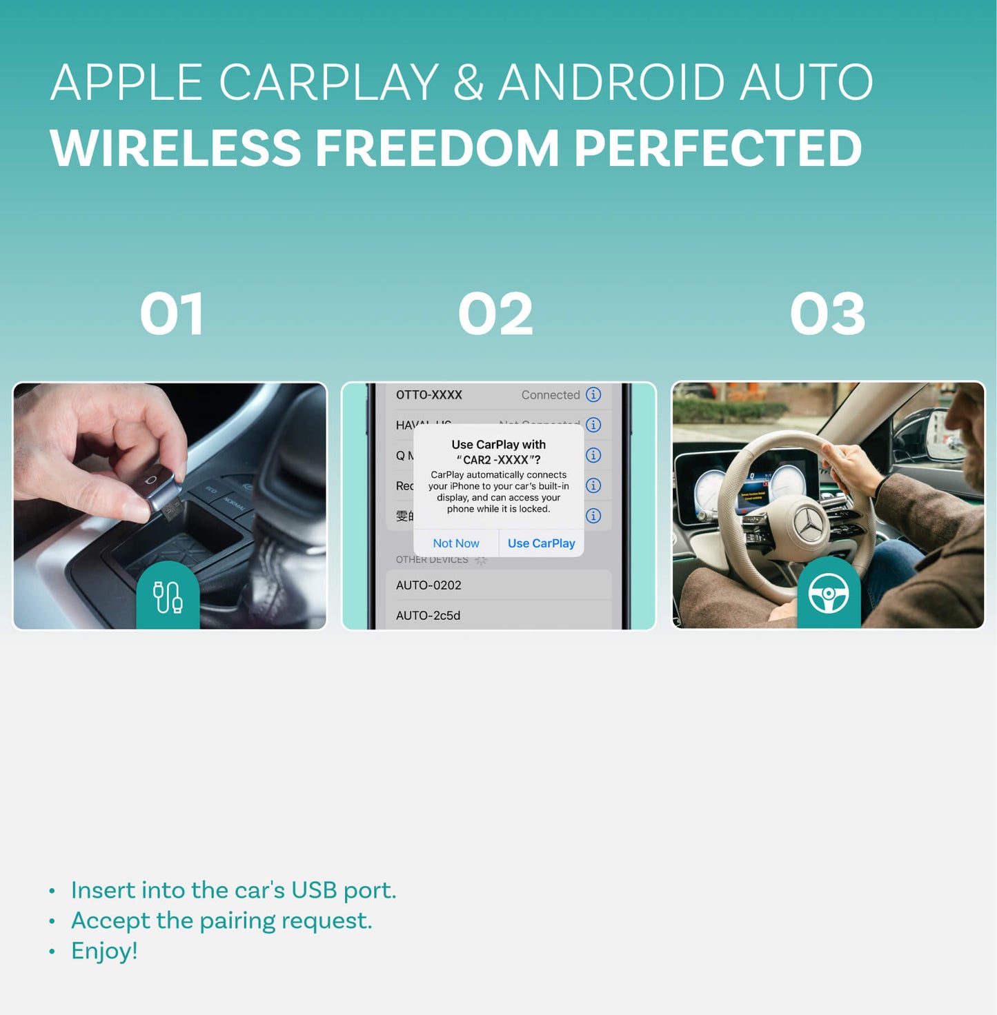 Cube wireless CarPlay Android Auto Adapter