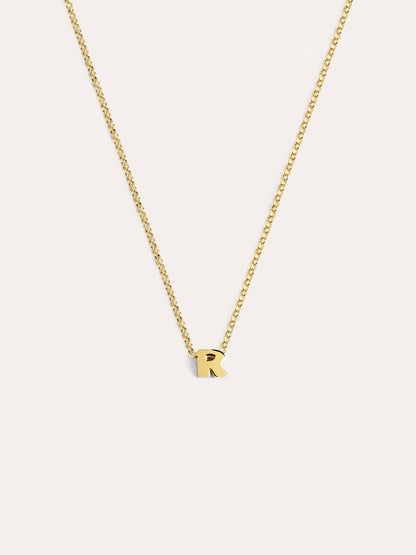 Gouden ketting met gepersonaliseerd initiaal