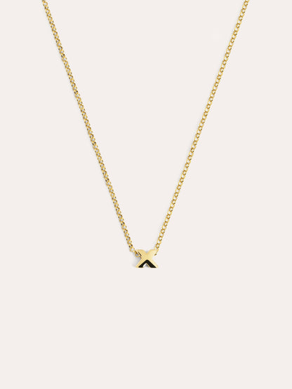 Gouden ketting met gepersonaliseerd initiaal